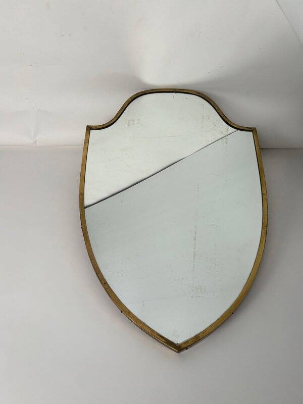Mid-Century Modern Brass Wall Mirror by Gio Ponti, 1950