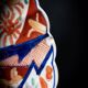 Japanese Imari porcelain dish with radiant decoration and scalloped edges
