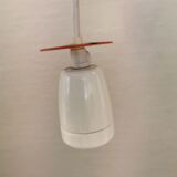 Older ph 4/3 ceiling lamp, in white, with original orange hanging disc.