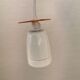 Older ph 4/3 ceiling lamp, in white, with original orange hanging disc.