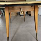Polish table from the 1960s with 2 extensions and adjustable height (crank).