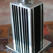 Large floor lamp from Maison Barbier, chrome Bauhaus design lamp.
