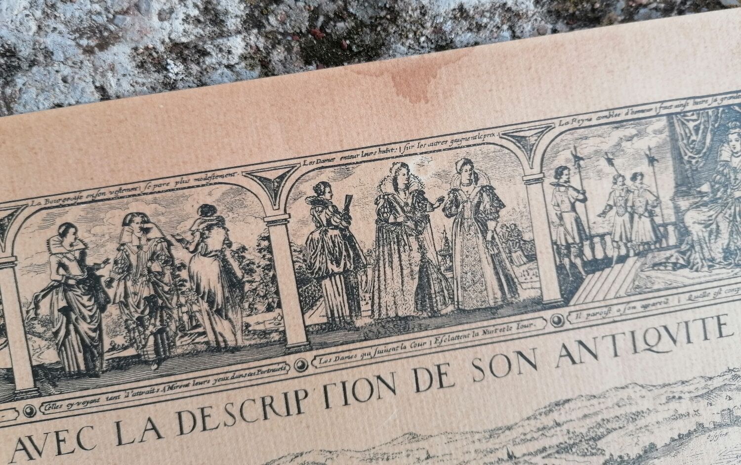 Old map of Paris by Melchior Tavernier