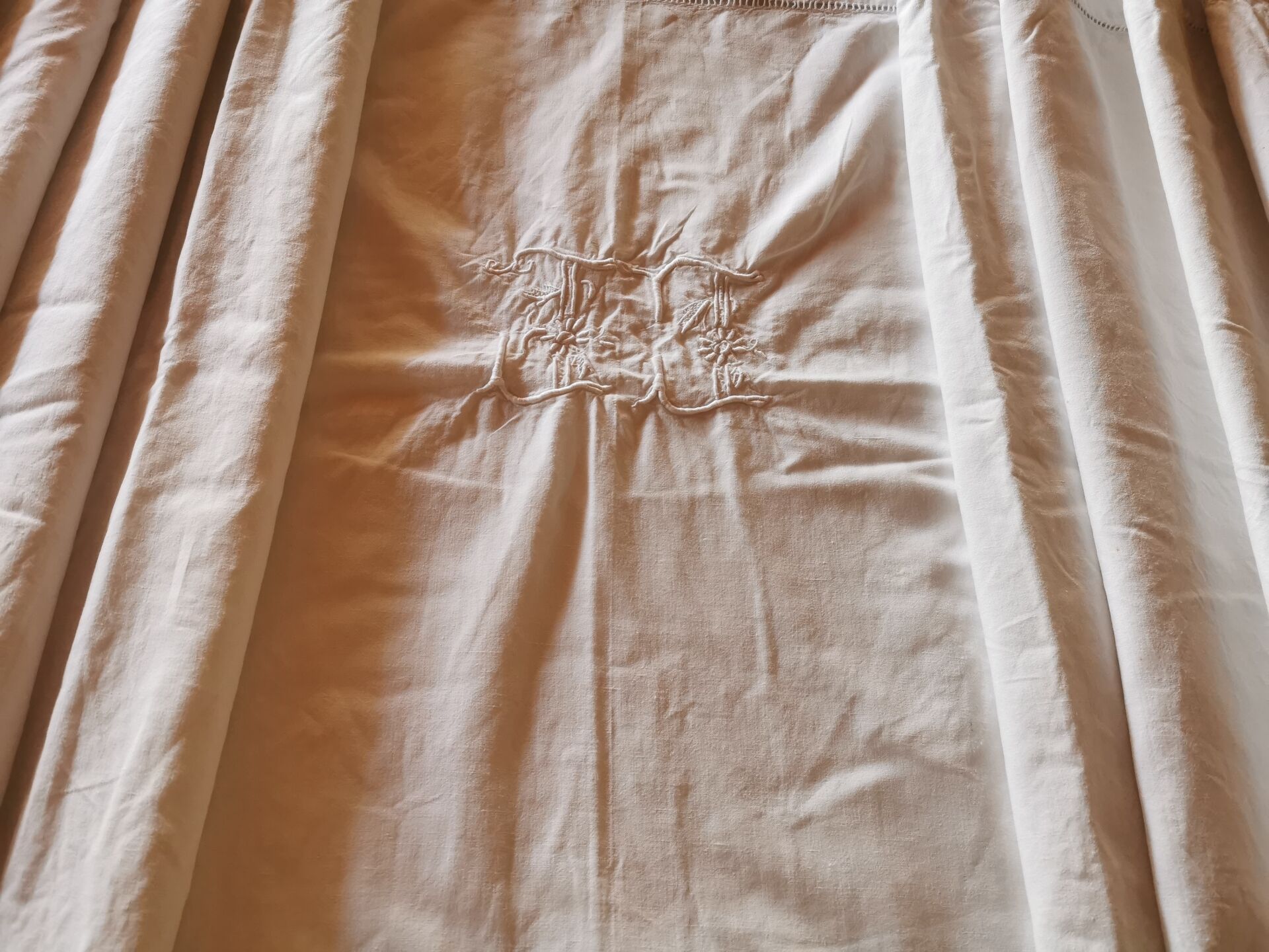 Old monogrammed fabric