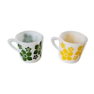 Duo of flowery cups