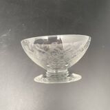 Chiseled crystal champagne glasses