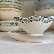 St Amand sauce boat in blue ironstone