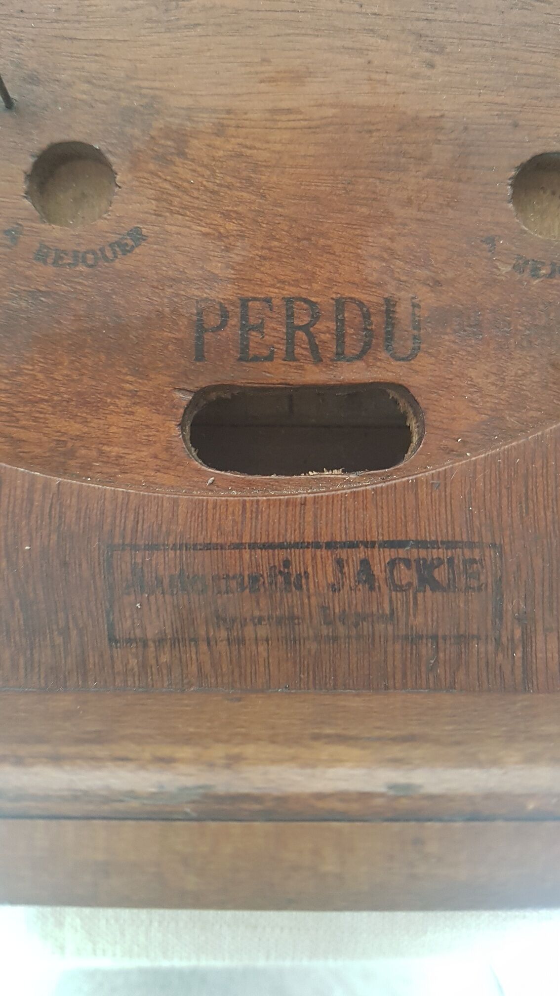 Old wooden pinball machine Jackie