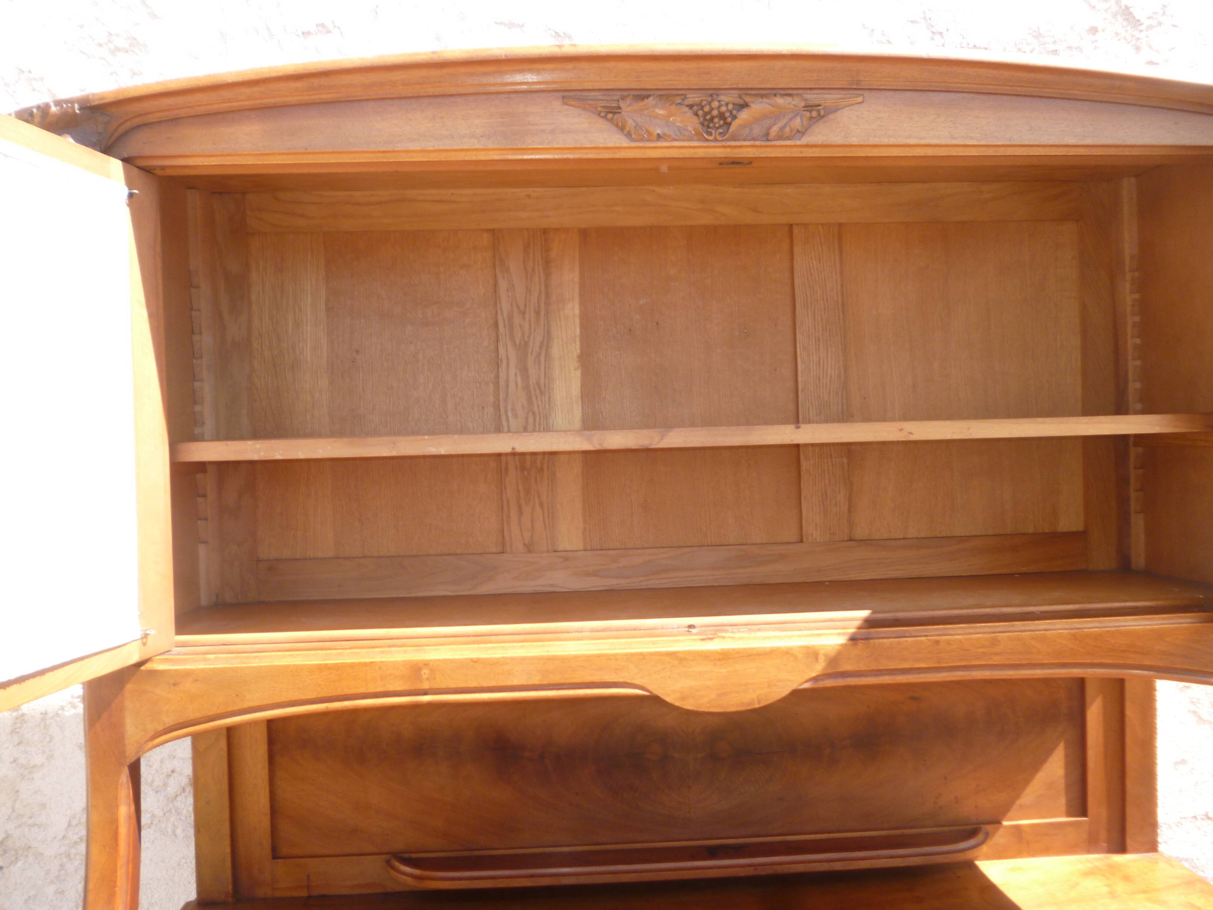 Two-body Art Nouveau 1900 sideboard stamped Georges Ernest Nowak