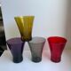 Set of 4 colorful design water glasses 70s