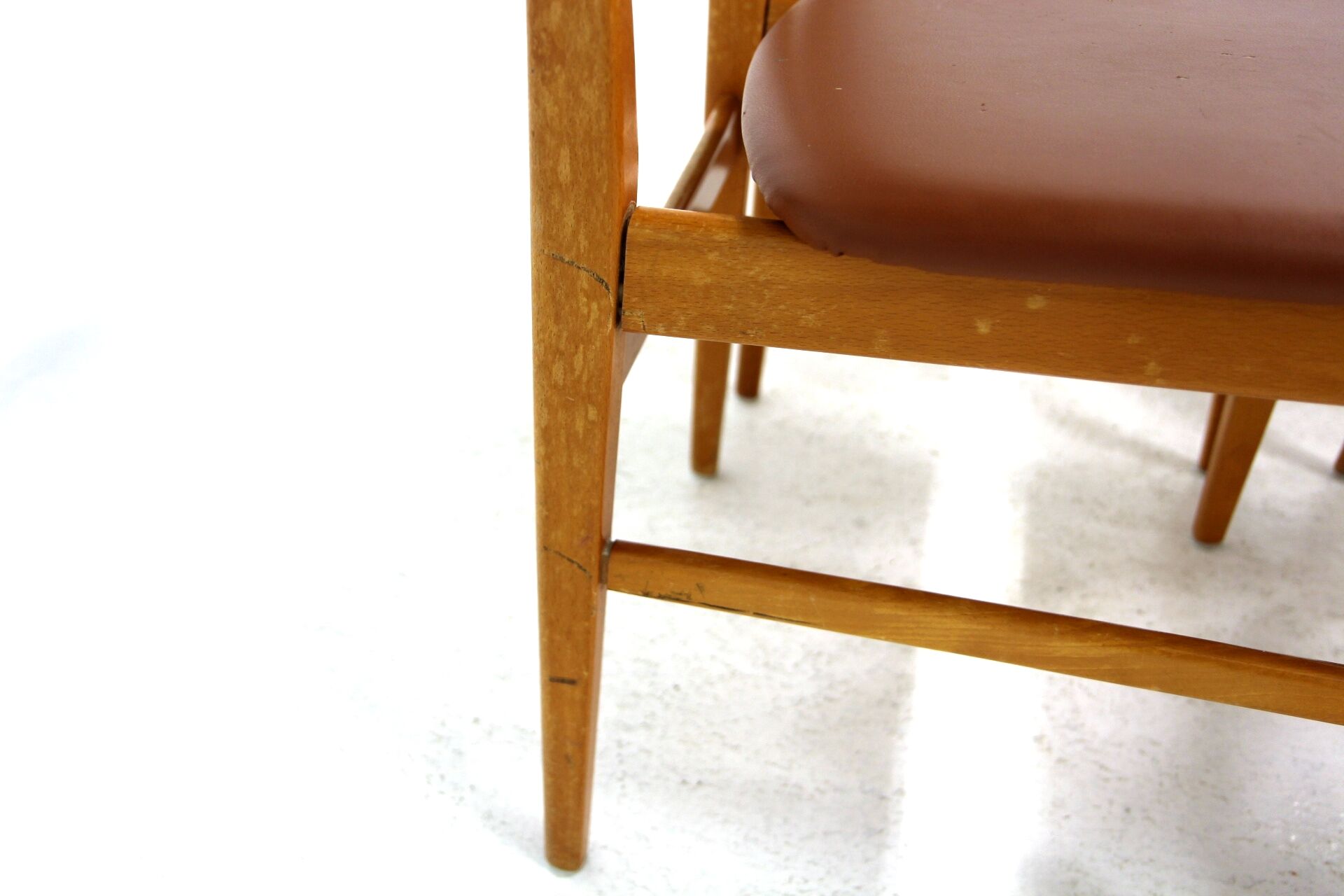 Set of 4 Scandinavian beech chairs, Sweden, 1960