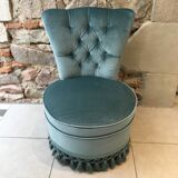 Glacier blue velvet toad heater chair