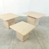 Set of 3 travertine nesting tables, 1970s