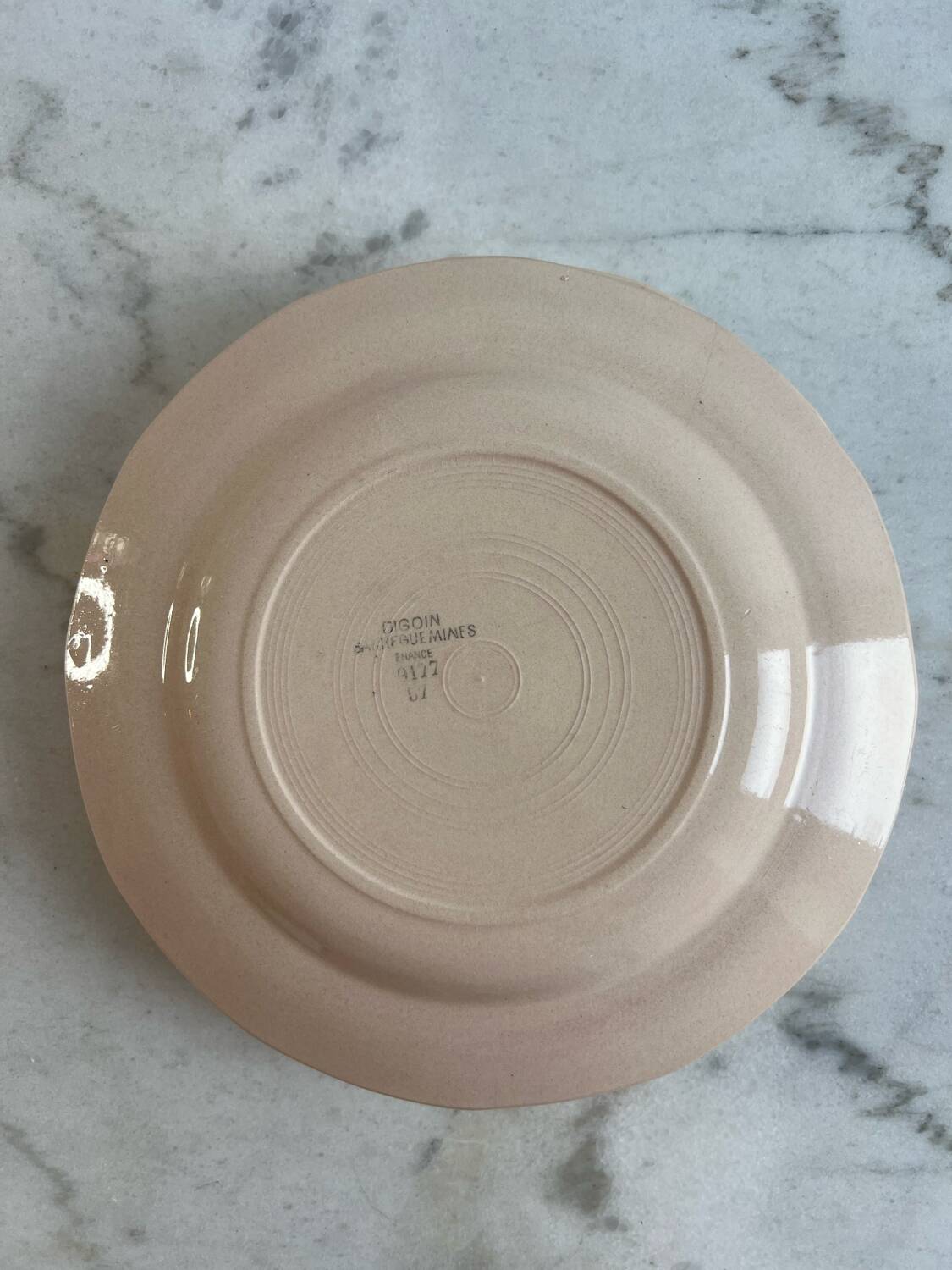 Set of 3 hand-painted flat plates from Sarreguemines