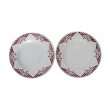 2 hollow plates made of Saint Amand earthenware