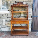 Antique solid blond walnut console table