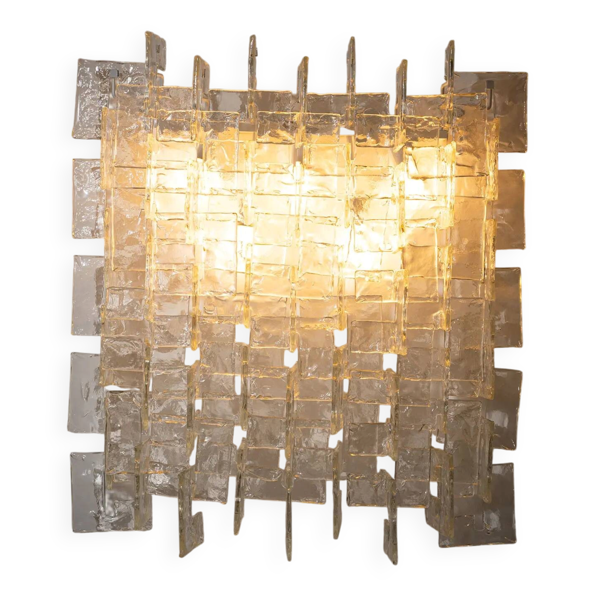 Carlo Nason, sculptural lace glass wall lamp, 1970s