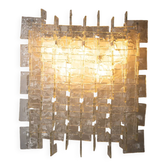 Carlo Nason, sculptural lace glass wall lamp, 1970s