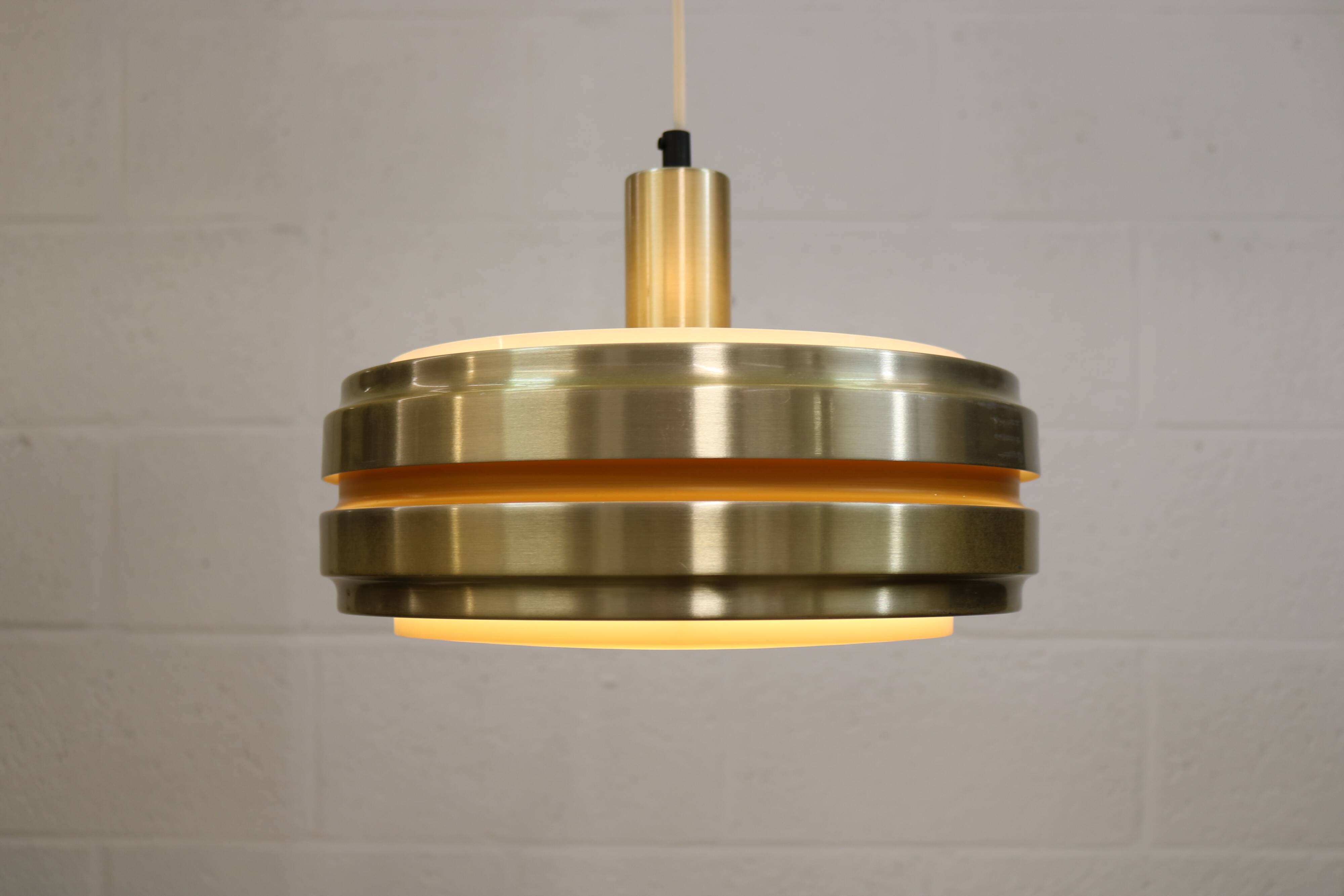 Golden vintage brass lamp: 1970s Scandinavian Mid-Century Modern