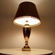 Art deco living room lamp in golden brass from the 1950s