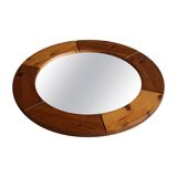 Wall mirror in solid pine by Glasmäster Markaryd, Sweden, 1960s.