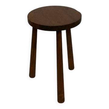 Tabouret tripode en bois naturel