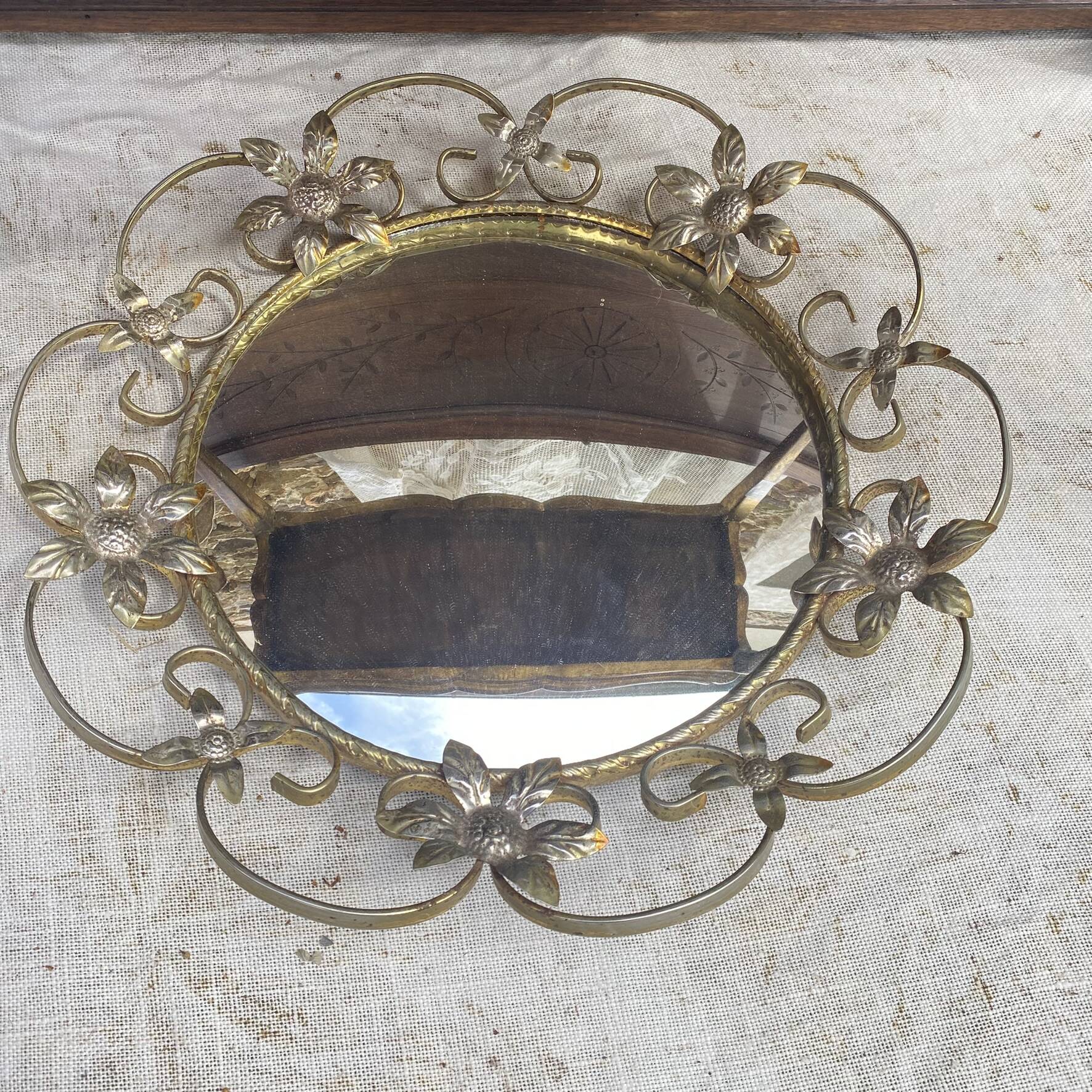 Vintage witch's eye mirror 43 cm, 1960s