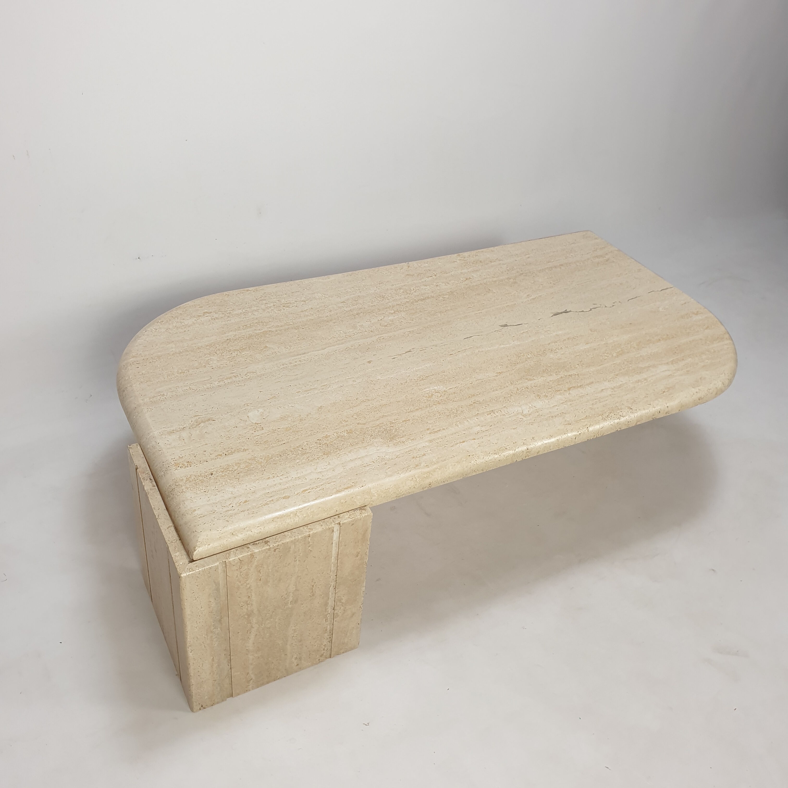 Italian travertine coffee table, 1980s