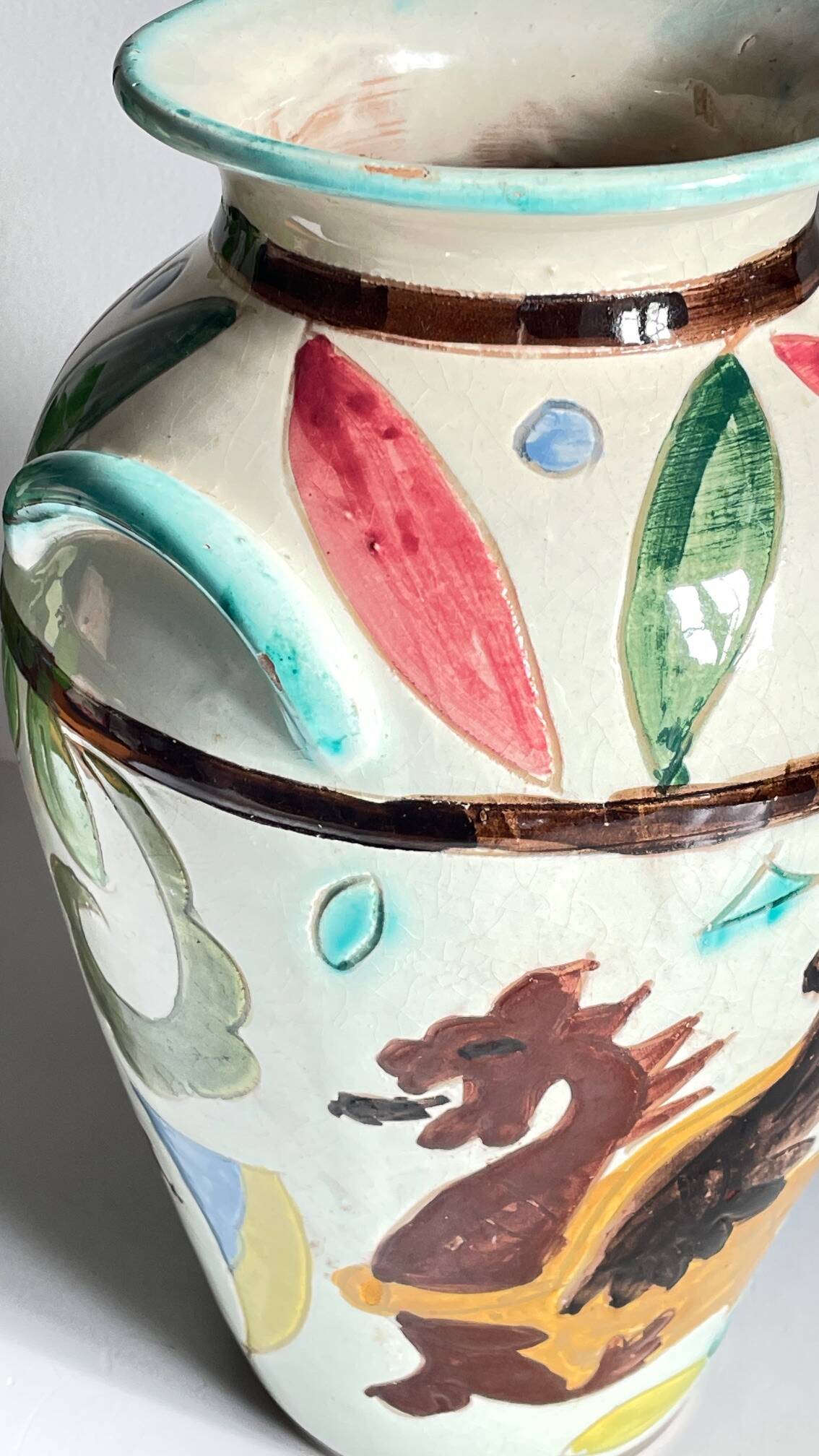 Vases vintage italy motif dragon