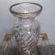 Vase verre et metal argenté d'époque, années 40/50