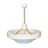 Saturn pendant light in satin white lacquered metal