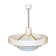 Saturn pendant light in satin white lacquered metal