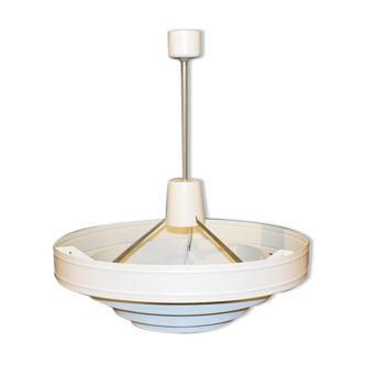 Saturn pendant lamp in satin white lacquered metal