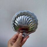 Silver-plated metal shell butter dish