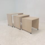 Set of 3 Italian Travertine Nesting Tables, 1980s