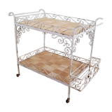 Vintage wrought iron serving trolley from the 1970s