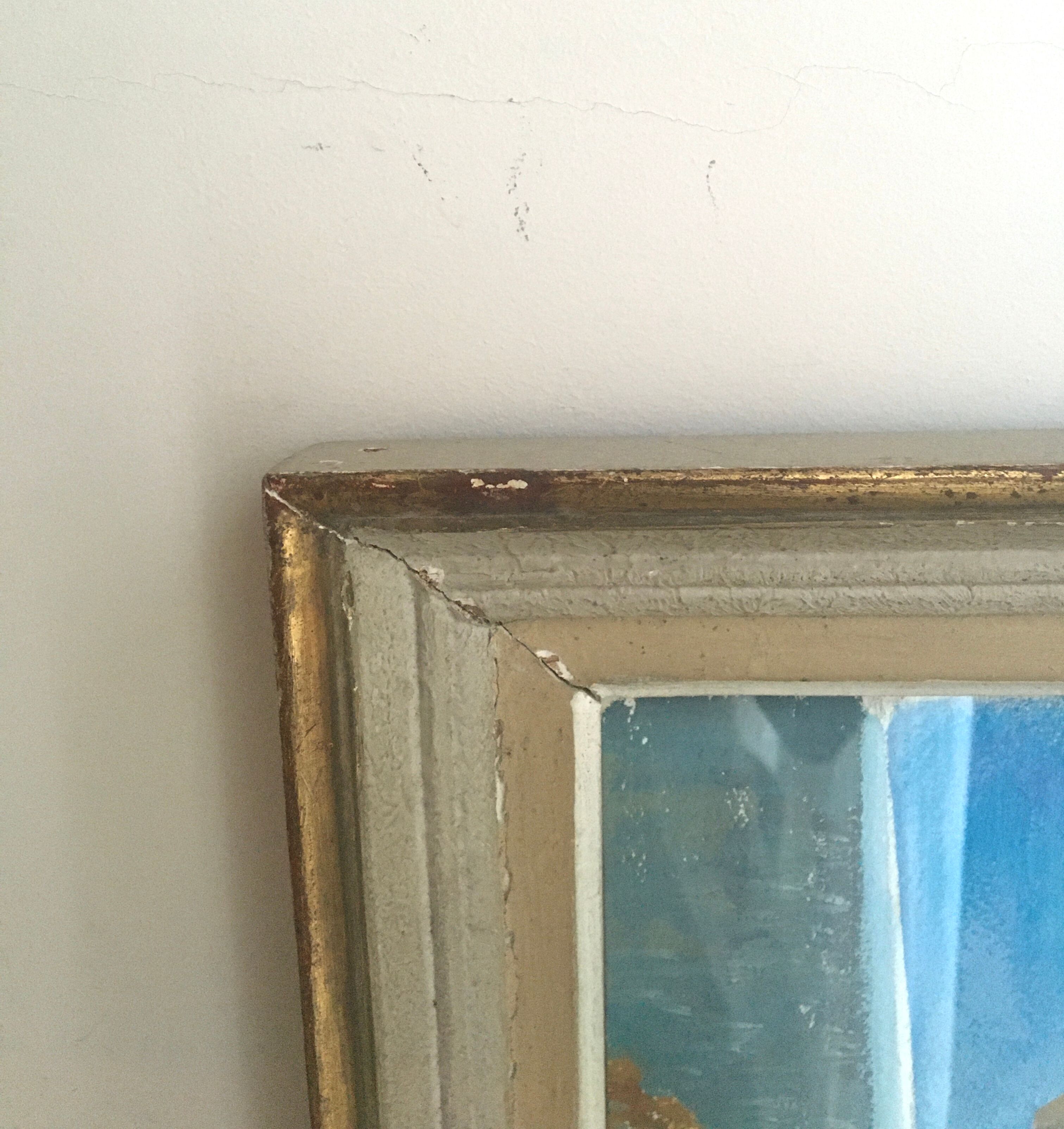 Oil on paper, glazed wood frame