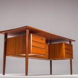 Danish teak desk by peter lovig nielsen for hedensted mobelfabrik, 1960