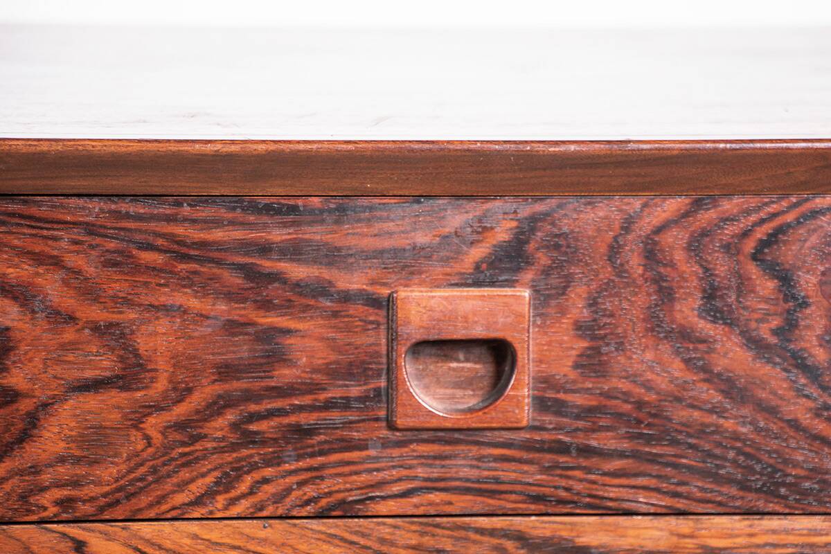 Danish low chest of drawers in rosewood, 6 drawers, by Erik Brouer 1960.