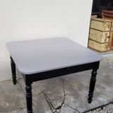 Antique patinated bistro farmhouse table, one drawer