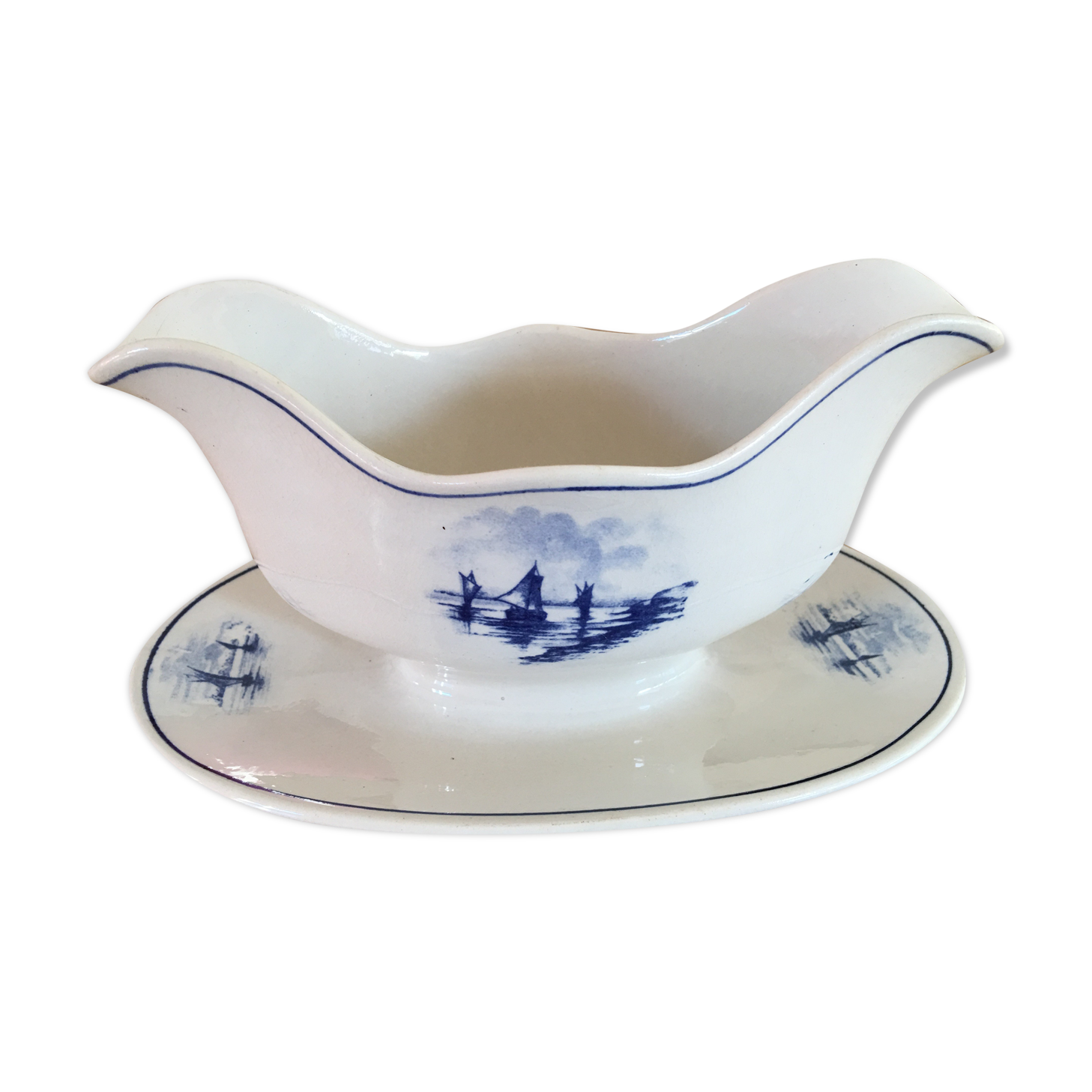 Dutch earthenware saucière, early XX