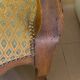 Two Louis XV style wooden and fabric armchairs