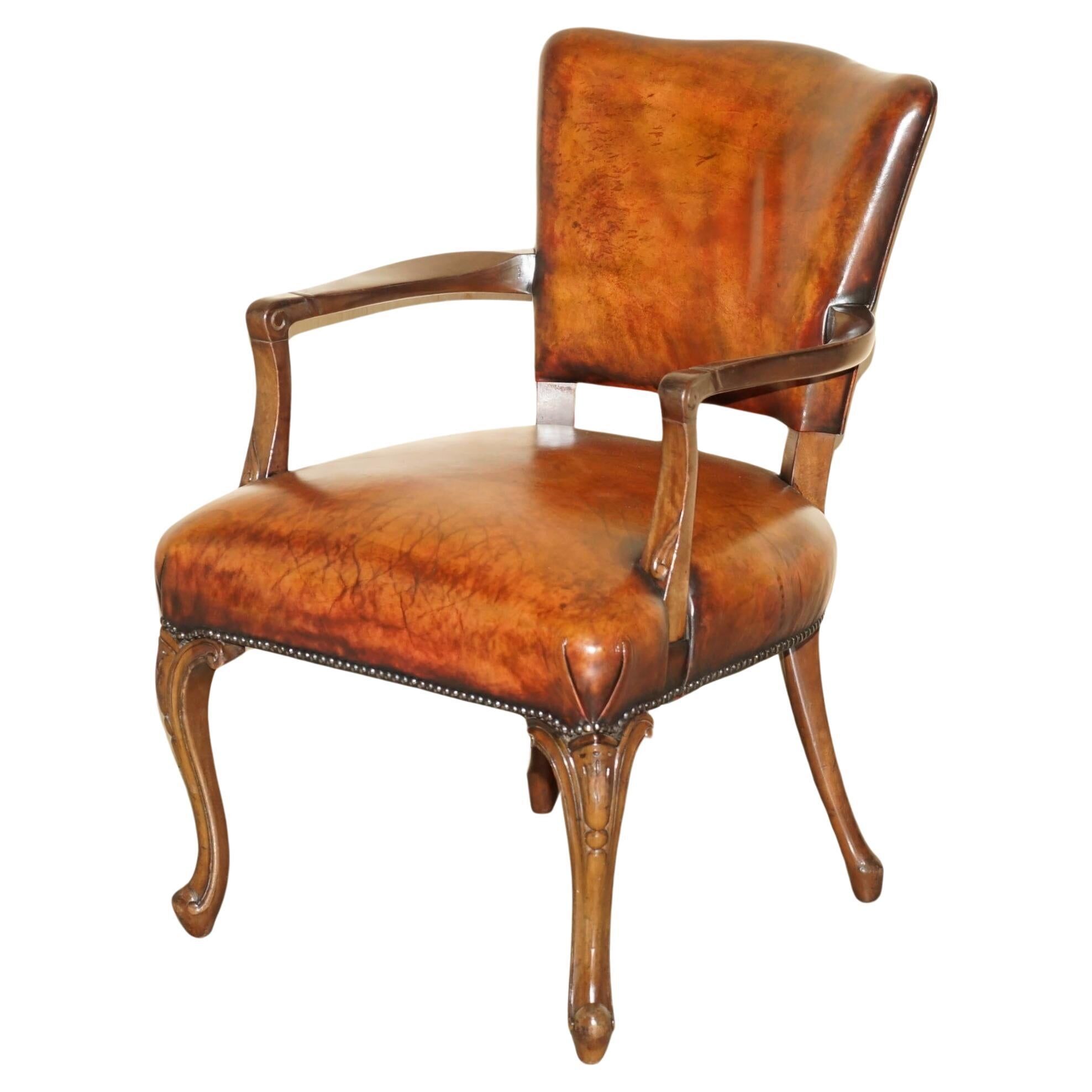 Restored leather office chair, Victorian era