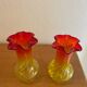 Paire de vases en verre soufflé amberina 60s