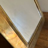 Brass half-moon mirror