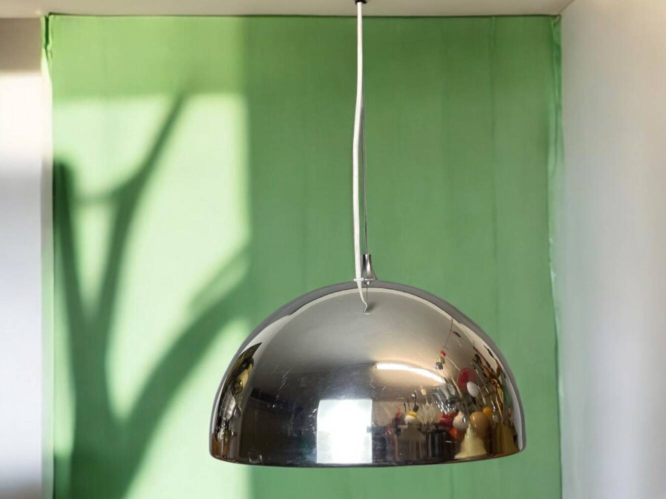 Italian Reggiani silver hanging lamp