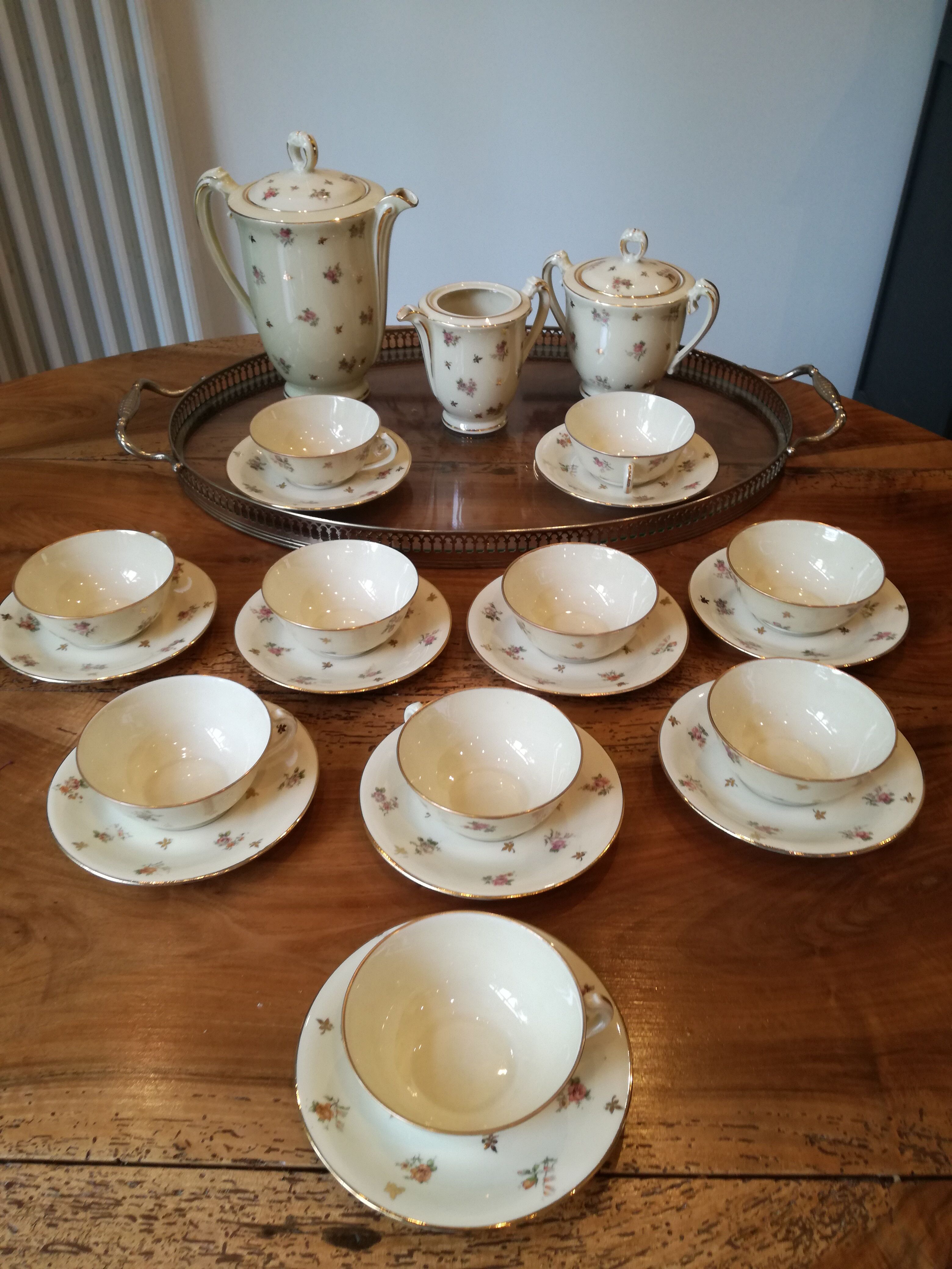 Tea service café art deco Limoges 1925