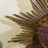 Mirror sun in oval rattan - 58x62cm