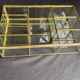 Glass and brass wall display case