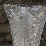 Chiseled crystal vase